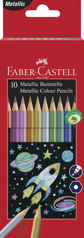 Faber-Castell 201583 Metallic Colour Pencil (Pack of 10)