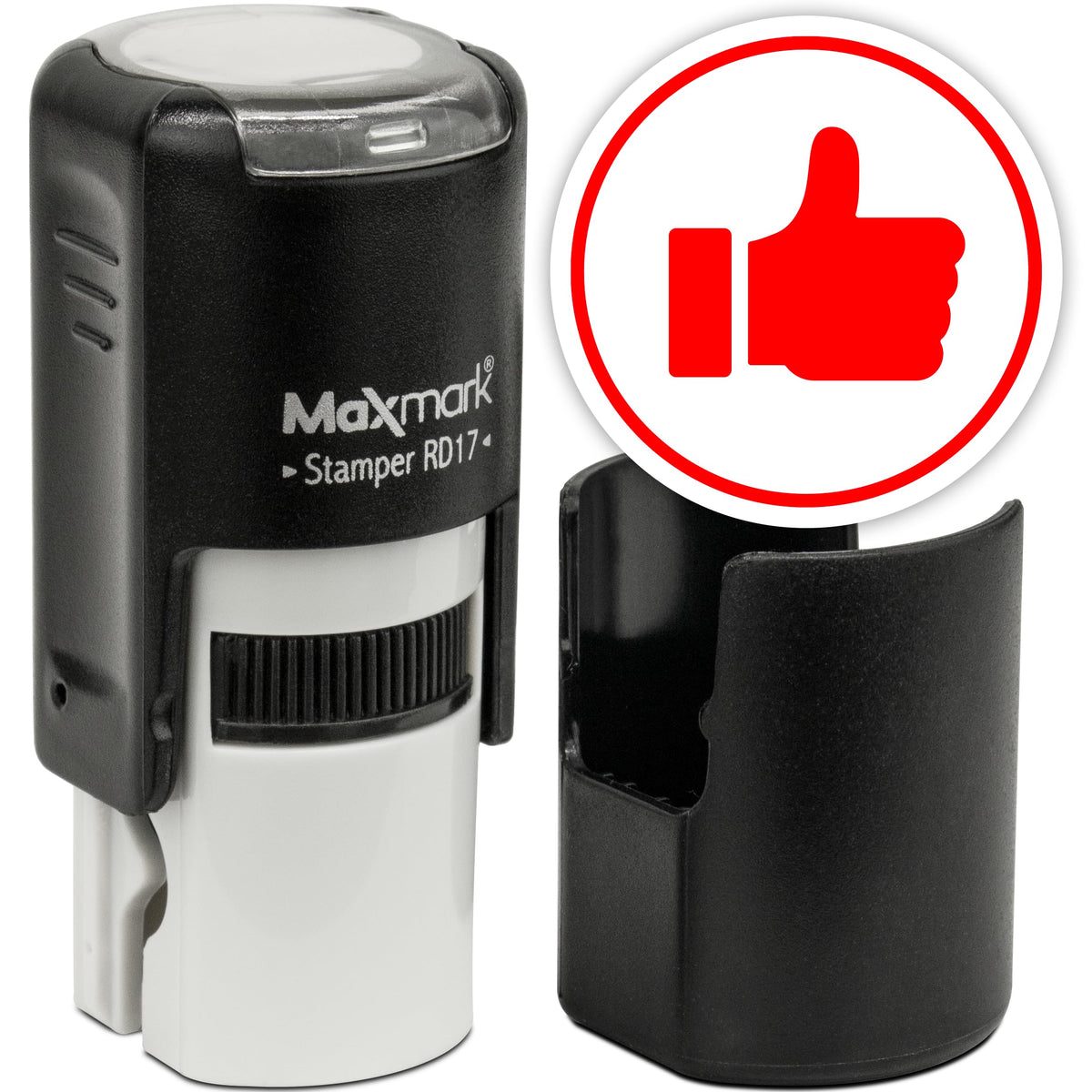 MaxMark Round Self Inking Emoji Stamp - Like - Red Ink