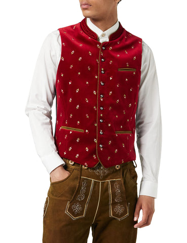 Stockerpoint Men's Weste Calzado Trachtenwesten, Red (Dark Red), Large (Size: 54)
