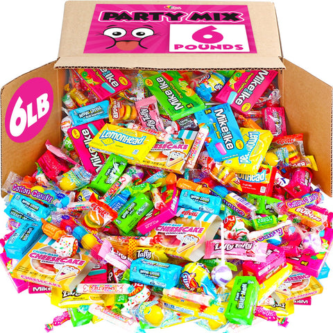 Candy Bulk - 6 POUNDS - Individually Wrapped Candies - Pinata Filler Mix - Big Box of Candy - Bulk Party Candy Variety- Candy Birthday Party Favors For Treat Bags