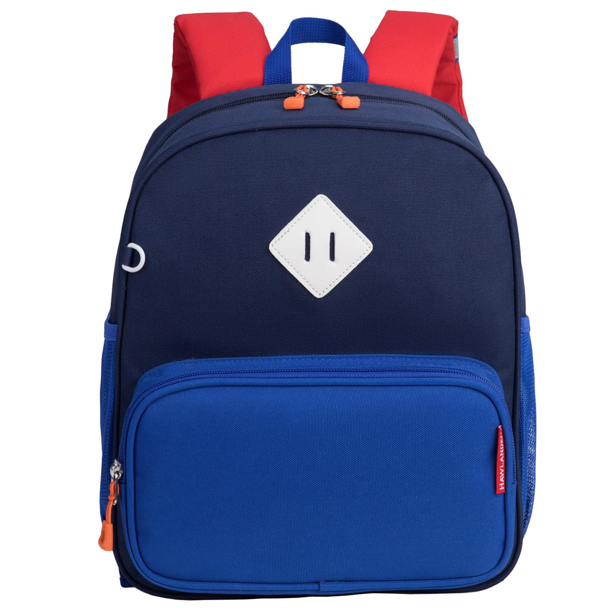 HawLander Preschool Kids Backpack, 12 inch Toddler Backpacks for Boys with Chest Strap, Navy Blue
