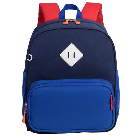 HawLander Preschool Kids Backpack, 12 inch Toddler Backpacks for Boys with Chest Strap, Navy Blue