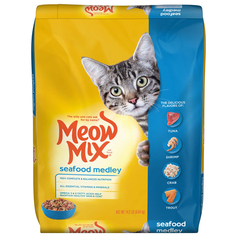 Meow Mix Seafood Medley Dry Cat Food, 14.2 Pound Bag