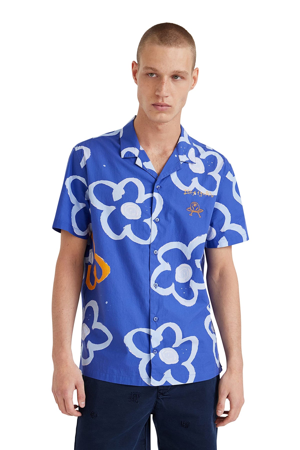 Desigual Men's CAM_Felix,5000 T-Shirt, Blue, XL