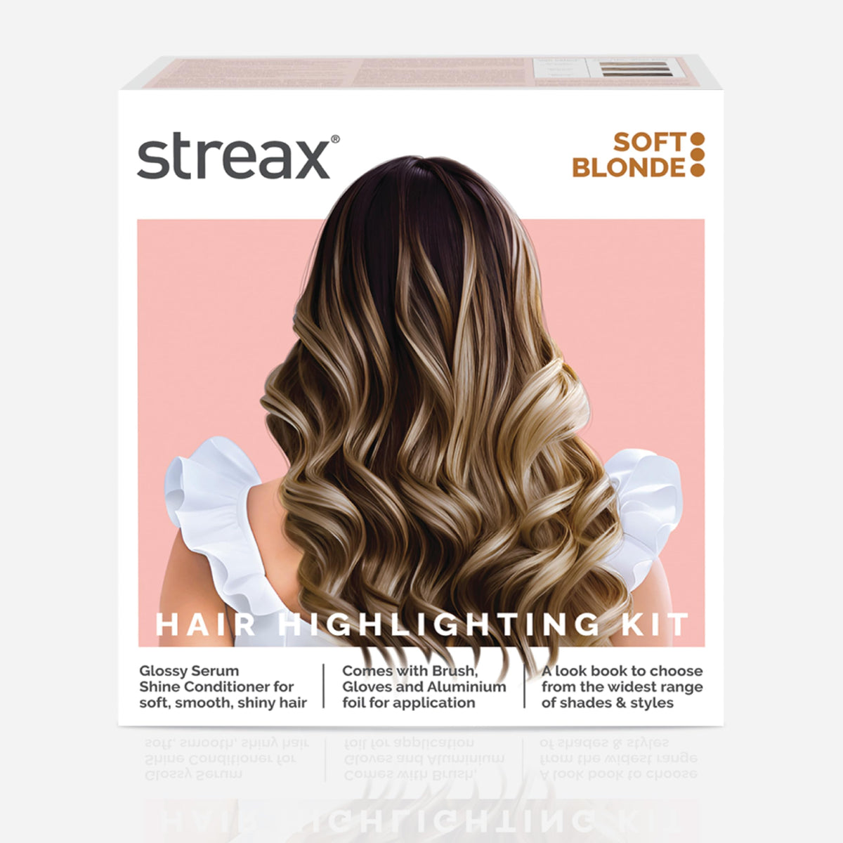 Streax Hair Colour Highlight Kit | Blonde Hair Colour, Soft Blonde - Pack of 1 I Enriched with Walnut & Argan Oil I Hair Colour for Women | Rich, vibrant, Easy to use, DIY Application