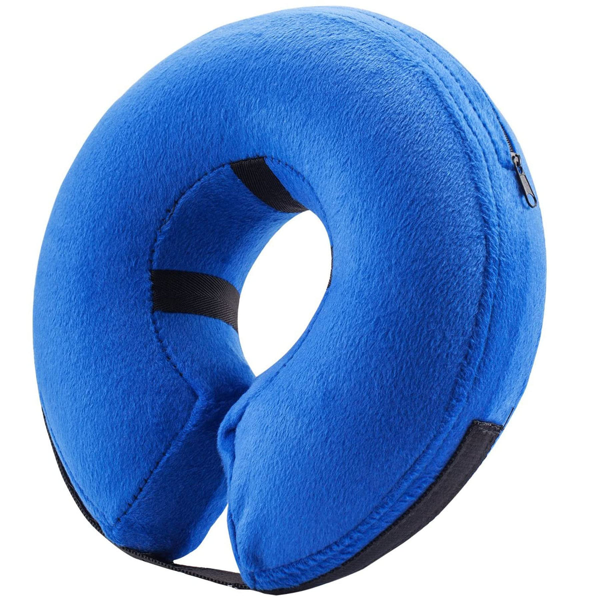 BENCMATE Protective Inflatable Collar for Dogs and Cats - Soft Pet Dog Cone Recovery Collar Does Not Block Vision E-Collar(Large, Blue)