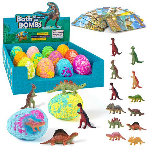 NARBERRY Bath Bombs for Kids with Surprise Toys Inside, Dinosaur Bath Bombs for Boys 12 Pack, Easter Kids Bath Bomb for 3-12 Years Old, Dino Egg Bath Bomb for Girls and Boys,Handmade for Birthday Gift