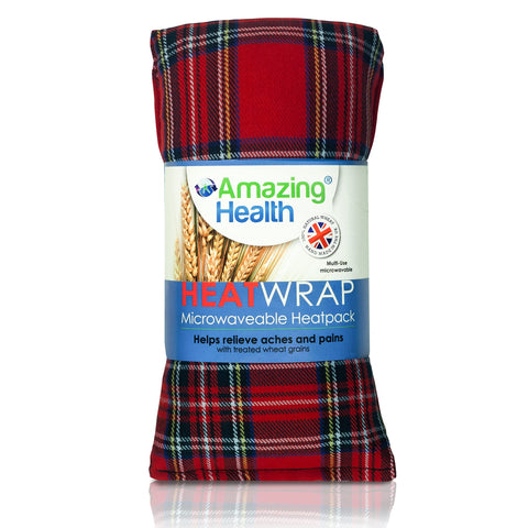Amazing Health Wheat Bags Microwavable - Hot and Cold Pack for Men and Women - Microwave Heat Pad with Natural Wheat - Heat Pack Cotton Tartan Microwave Wheat Bag 42cm Long for Aches and Discomfort