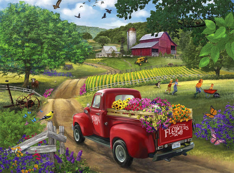 Buffalo Games - Friendly Farm Flowers - 1000 Piece Jigsaw Puzzle