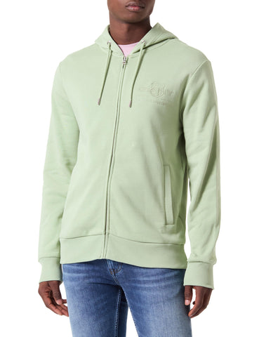 GANT Men's Reg Tonal Shield Full Zip Hoodie Hooded Sweatshirt, Milky Matcha, M