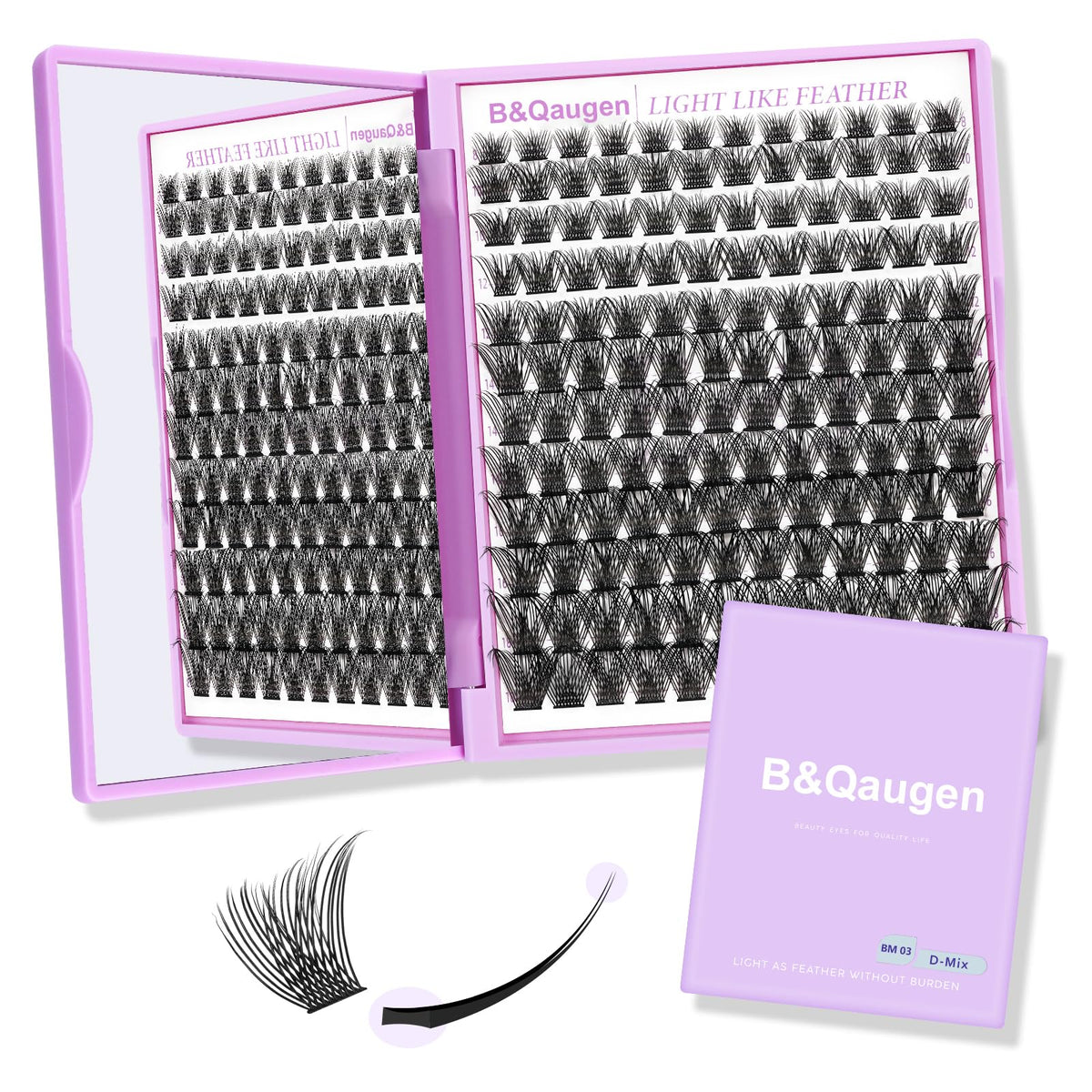 B&Qaugen Lash Clusters Natural Flat Cluster Lashes