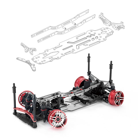 Carbon Fiber & Aluminum Upgrade Kit for for MST FXX2.0S 1:10 Drift RC Car Silver SSG Version