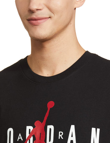 NIKE Mens Jrdn Air Wrdmrk T-Shirt, Black/White/Gym RED, M