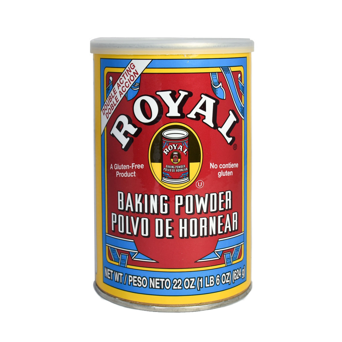 Royal Baking Powder, - Gluten Free, Vegan, Vegetarian, Double Acting Baking Powder in a Resealable Can with Easy Measure Lid, Kosher, Halal
