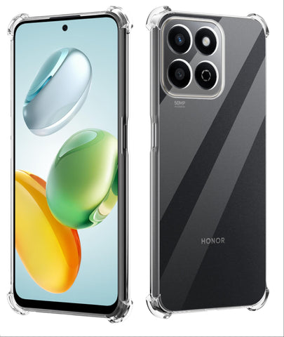 GIOPUEY Clear Case Compatible with Honor 200 Smart/Honor X7C, TPU Slim Case Cover, Air Cushion [Not Easy to Yellow] Shockproof Phone Case - Clear