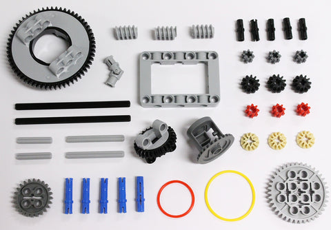 LEGO 40 pcs NEW Technic GEAR Pack Turntable Differential transmission kit set lot Axle Pin connector rubber band chassis mindstorms NXT ev3 robot robotics part piece