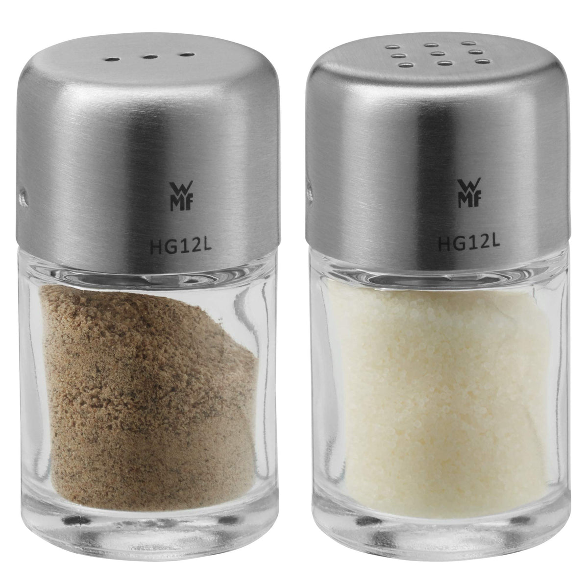 WMF 2-Piece 18/10 Stainless Steel, Synthetic 2.5 x 5 cm Bel Gusto Salt and Pepper Shaker Set, Silver
