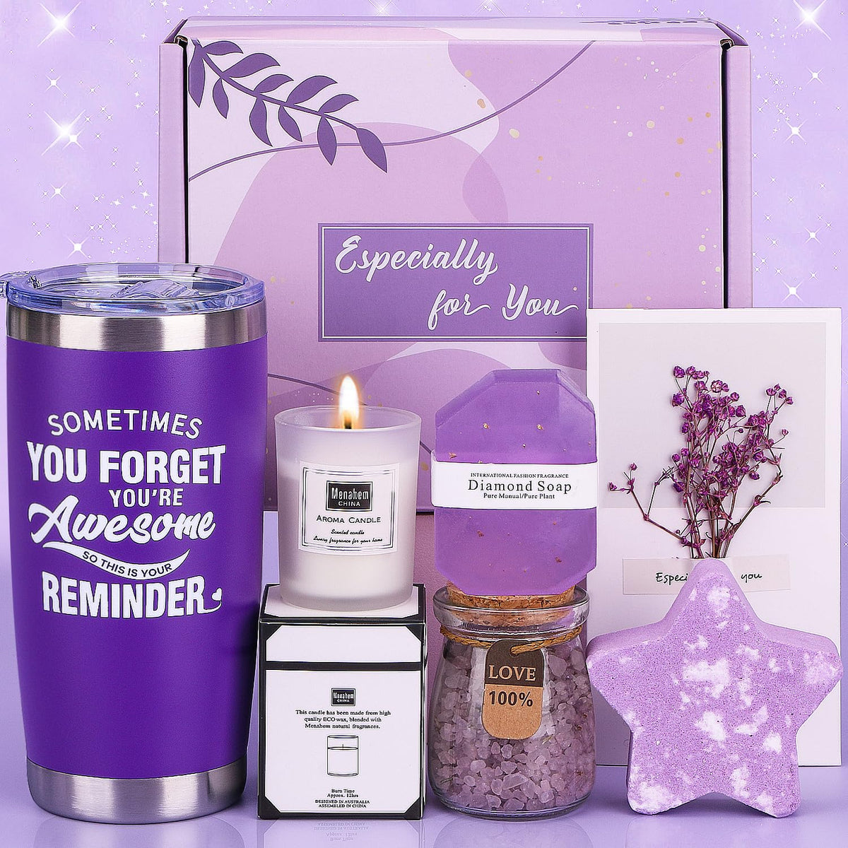 Birthday Pamper Gifts for Women, Unique Self Care Package Relaxation Spa Bath Set for Her, Wellbeing Get Well Soon Gifts for Women, Ladies Pamper Hamper Birthday Gifts for Friends, Mum, Sister, Wife