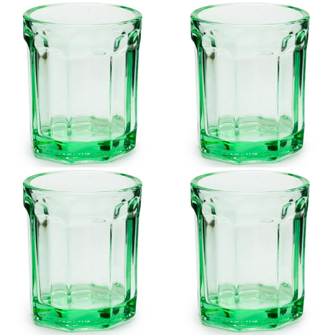 Serax Drinking Glasses Set of 4 | Fish & Fish Glassware by Paola Navone | 7.44 FL oz Clear Green Water Glass Cups Without Lids | Home Essentials, Kitchen Set | Drinks, Juice, Coffee