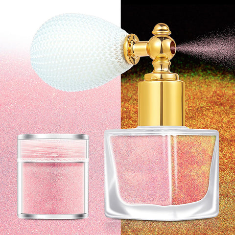 Glow in The Dark Body Glitter, Pink Face Glitter Spray, Spray Body Glitter for Clothes, Fine Glow in The Dark Glitter Spray, Glow Glitter for Hair and Body, Pink Body Glitter with Refill & Funnel