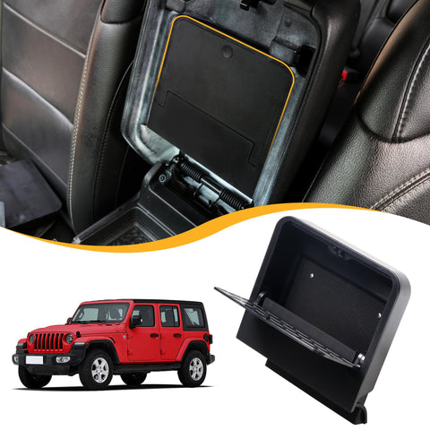 RERPRO One Touch Hidden Center Console Storage Organizer Box Compatible with 2018-2024 Jeep Wrangler JL 4XE Gladiator JT Interior Accessories Armrest Privacy Compartment Secret Tray
