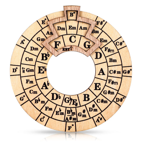 JIEYAO Wooden Melody Tool, Circle of Fifths Wheel Chord Tool, Music Nomad Guitar Tools Wood Chord Wheel Music Transpose Accessories Musical Songwriter Educational Tool for Notes Chords Key Signature
