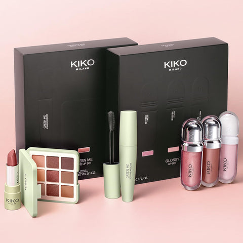 KIKO Milano Glossy Lip Set | Make-Up Set: 2 Moisturising Lip Glosses And 1 Perfecting Lip Cream