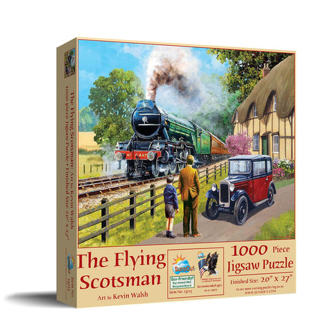 SUNSOUT INC - The Flying Scotsman - 1000 pc Jigsaw Puzzle by Artist: Kevin Walsh - Finished Size 20" x 27" Fathers Day - MPN# 13713