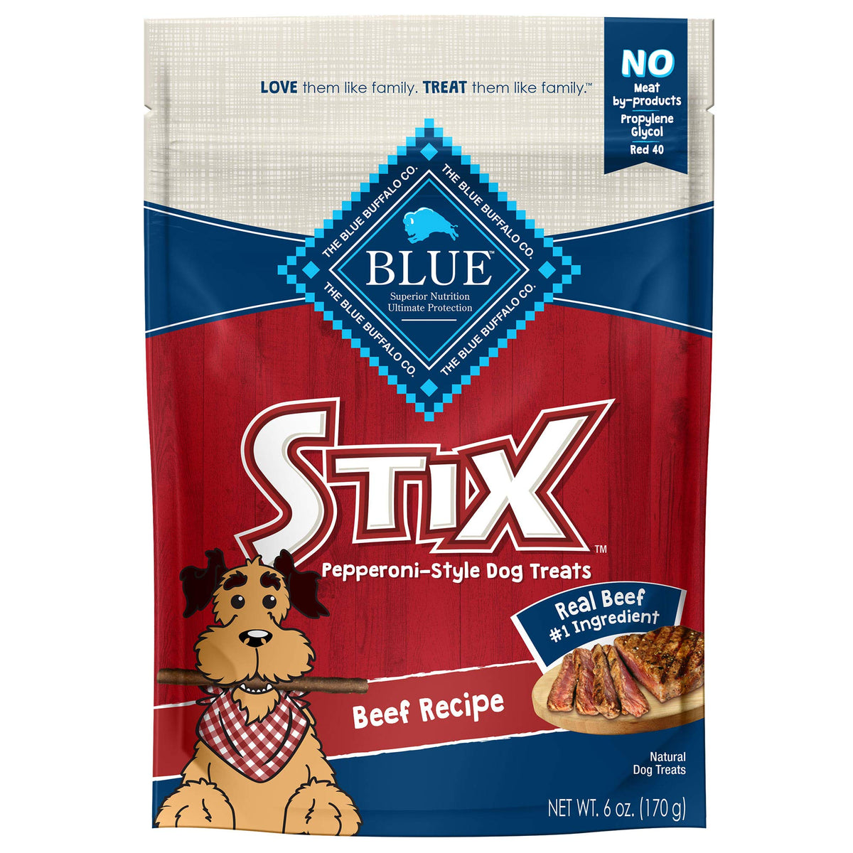 Blue Buffalo Stix Natural Soft-Moist Dog Treats Beef Recipe 6-oz bag