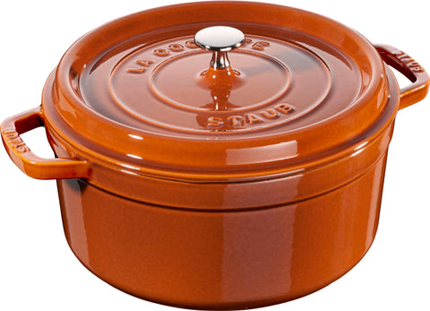 STAUB Cast Iron Roaster/Cocotte, Round, 28 cm, 6.7 L, Cinnamon
