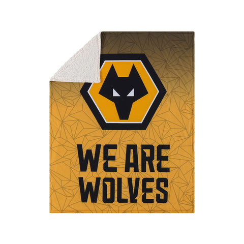 Premier League Football Wolverhamton Wanderers Fan Sherpa Plush Throw Blanket