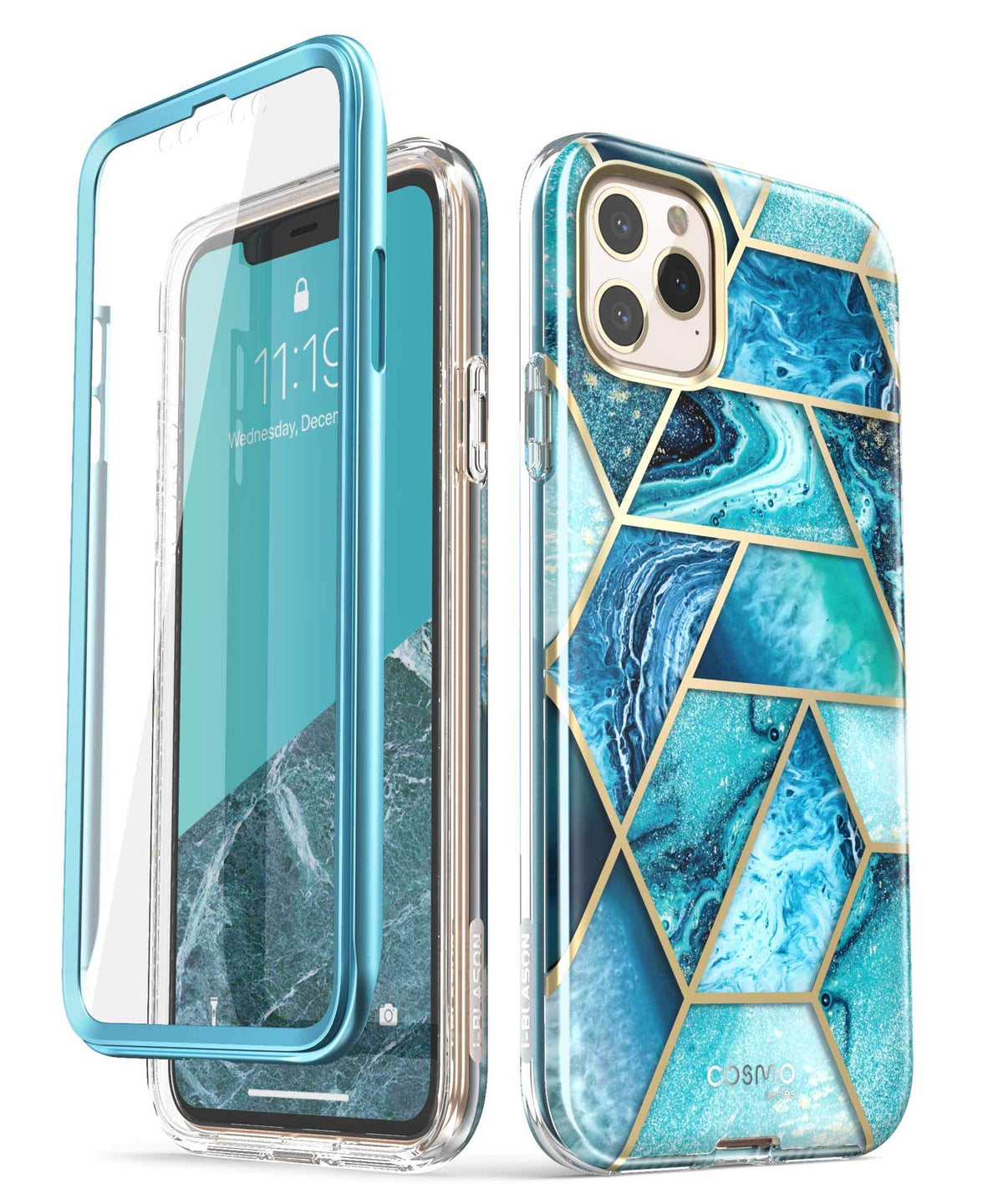 i-Blason Cosmo Series Case for iPhone 11 Pro 5.8 inch, Slim Full-Body Stylish Protective Case with Built-in Screen Protector (Ocean)