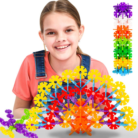 RLRY 300 pcs Building Blocks Set, Interlocking Plastic Disc Toy for Creative Building, Educational STEM Learning, Construction Block Play for Kids, Teens, Adults, Boys, and Girls, Ages 3+