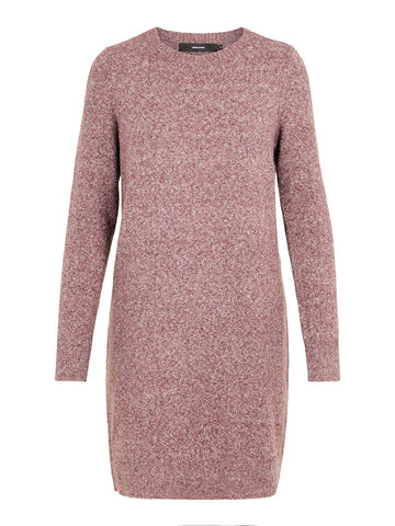 VERO MODA VMDoffy Women's Knitted Mini Dress, Crushed Berry Melange, S