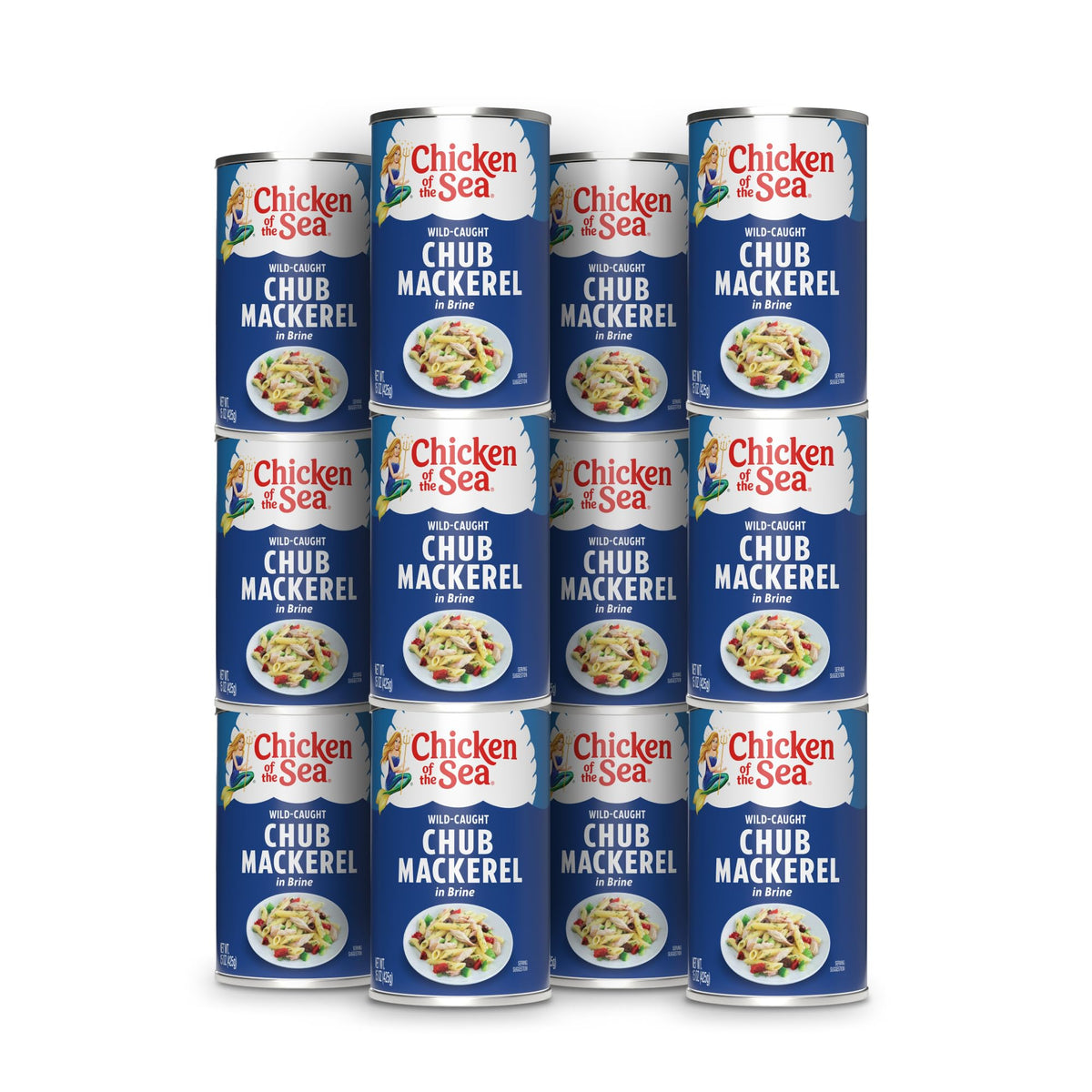 Chicken of the Sea Chub Mackerel Wild Caught, High in Omega 3 Fatty Acids, Protein & Calcium, 15-Ounce Cans (Pack of 12)