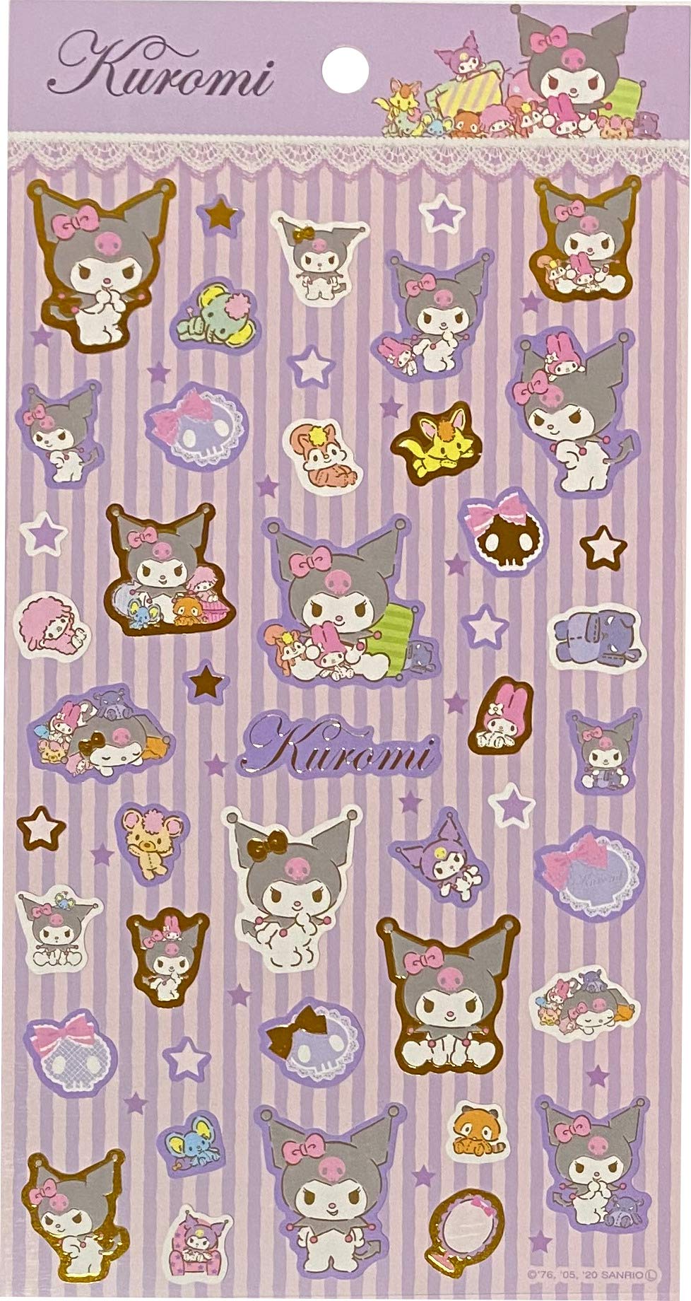 Sanrio Kuromi Pet Sticker Seal 1 Sheets 46 Pcs Decorative Scrapbooking Supplies Stationery (Plush Doll)