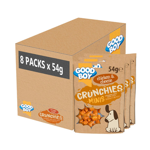Good Boy Crunchies Dog Treats Mini Chicken & Cheese Box of 8 x 54g