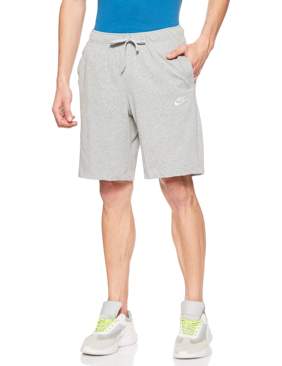 Nike Men's Sportswear Club Short Jersey, Dark Grey Heather/White, X-Large