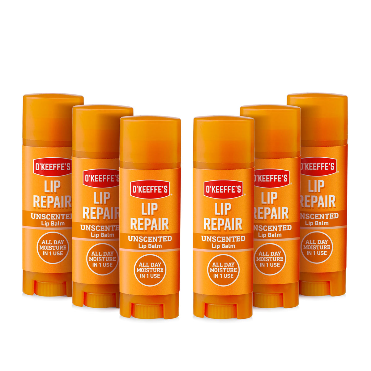 O'Keeffe's Lip Repair Unscented Lip Balm 4.2g (Pack of 6)