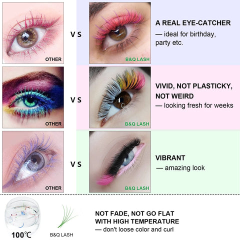 Colored Eyelash Extensions Orange Easy Fan Volume Lashes D-0.07-9-16 MIX Color Lashes Easy Fan Lashes Mixed Lash Tray C D Curl Volume Lash Extensions Salon Use by B&Q LASH (Orange-D-0.07,9-16MIX)