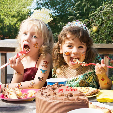 Corgi Temporary Tattoos Birthday Party Supplies Decorations 96PCS Tattoos Stickers Pet Dog Cute Party Favors Kids Boys Girls Gifts Ideas Classroom School Prizes Themed Baby Shower Christmas