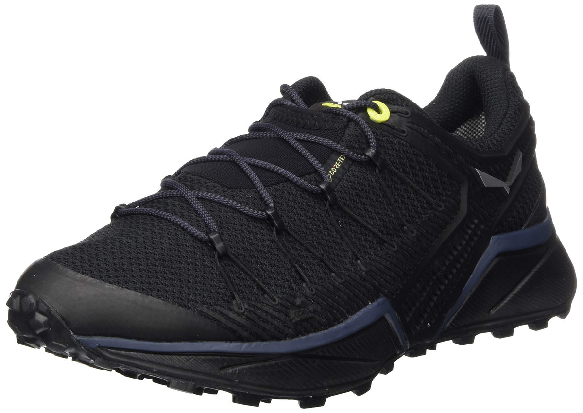 Salewa Men's Dropline GTX Hiking Shoe - Comfortable, Waterproof Gore-Tex Trail Shoe - Black Out/Fluo Yellow - 11