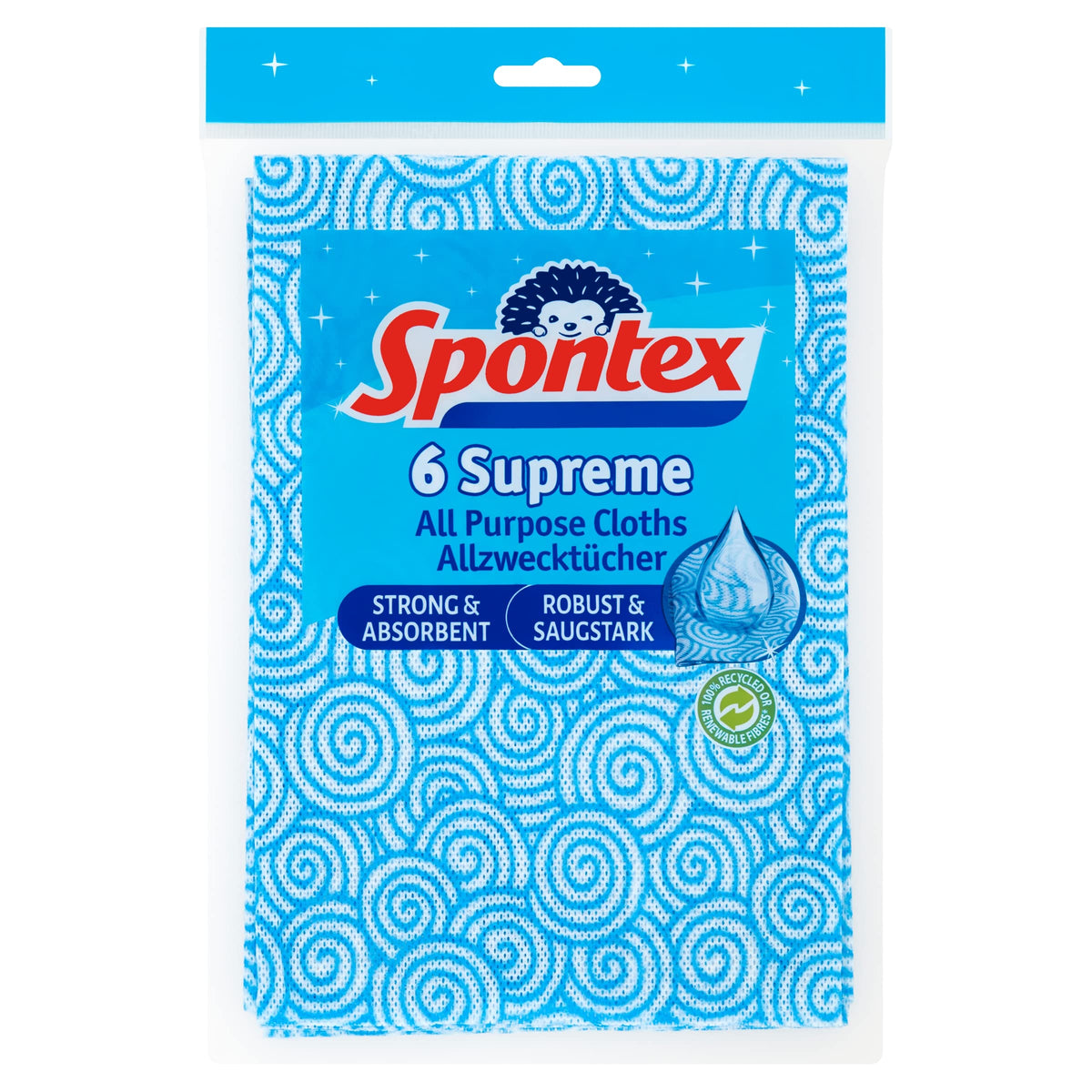 Spontex Supreme All Purpose Cloths, Pack of 6