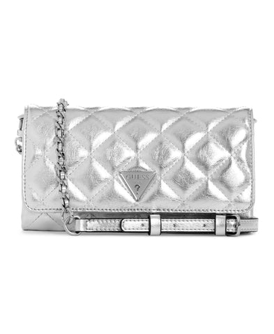 GUESS Tali Crossbody Flap Organizer, Silver