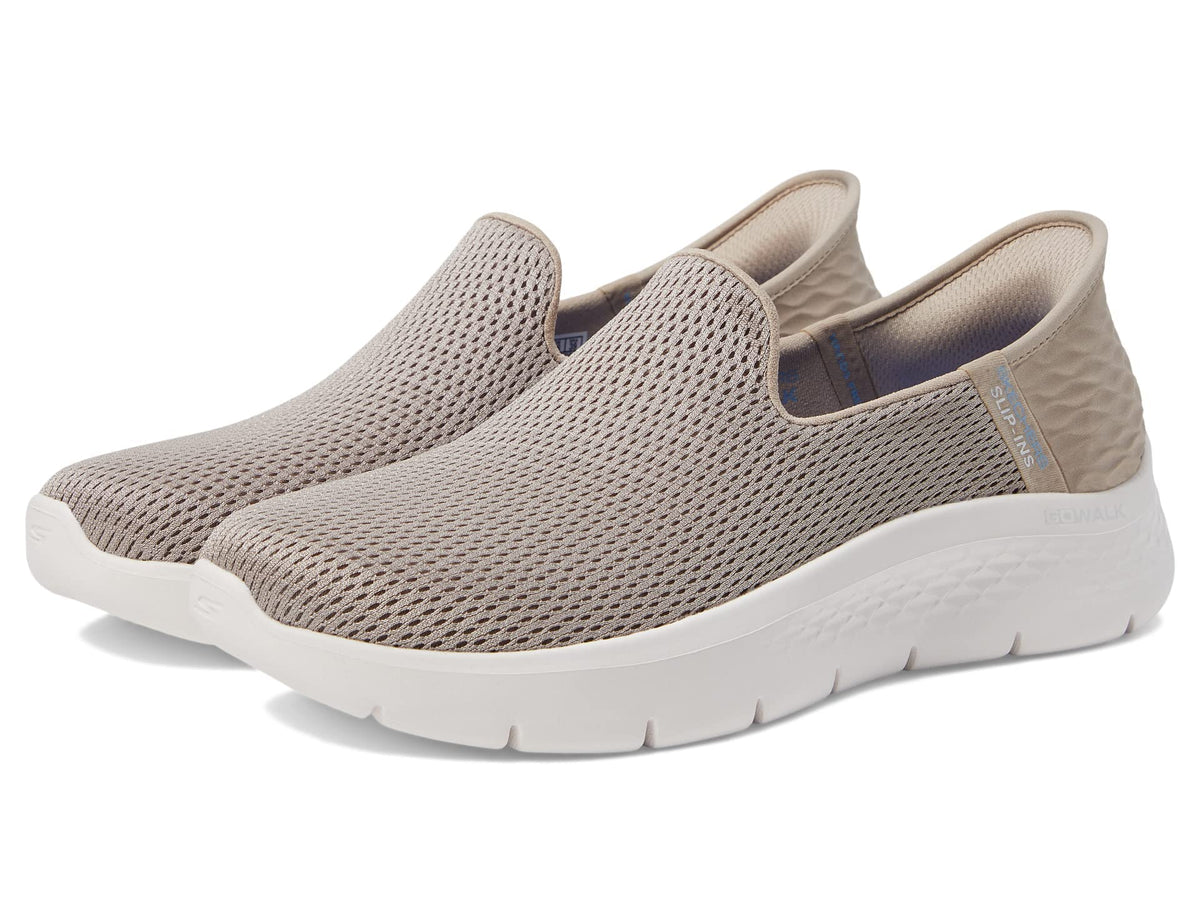 Skechers Women's Hands Free Slip-Ins Go Walk Flex-Relish Sneaker, Taupe/Blue, 6