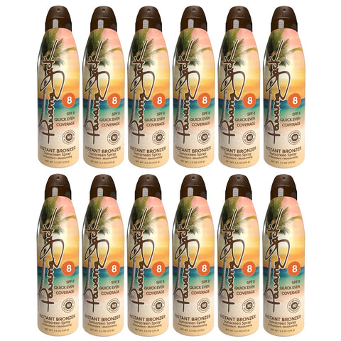 Panama Jack Instant Bronzer Sunscreen - SPF 8, Antioxidant, Moisturizing, PABA, Paraben, Gluten & Cruelty Free, Water Resistant (80 Minutes), 5.5 OZ (Pack of 12)