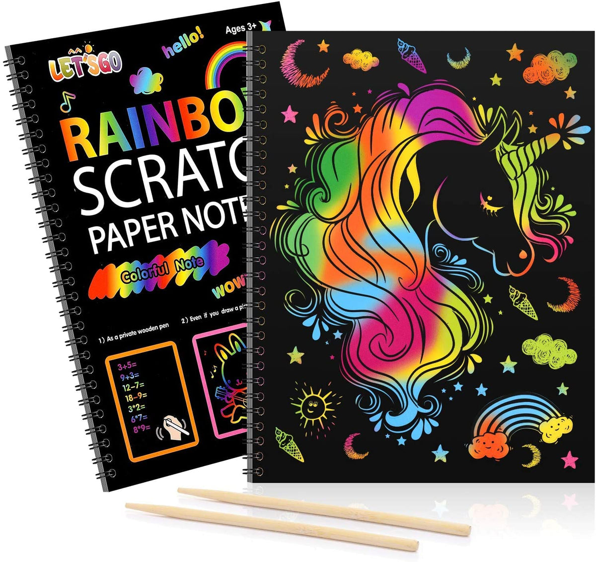 3-10 Year Old Girls Gifts, Scratch Art Unicorn Gifts for Girls Toys for 3-12 Year Old Girls Birthday Presents Gifts Kids Girls Toys Age 3-12 Unicorn Toys