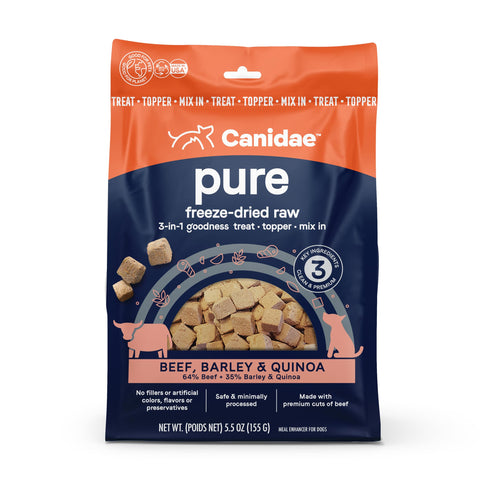 Canidae Pure 3-in-1 Goodness Premium Freeze-Dried Raw Dog Food with Beef, Barley & Quinoa, 5.5 oz.