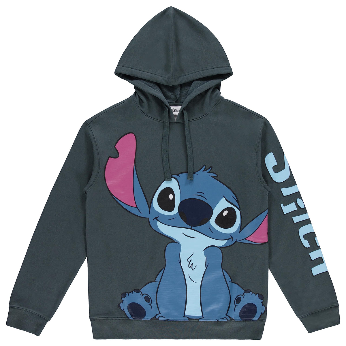 Disney Ladies Lilo and Stitch Sweatshirt - Ladies Classic Lilo and Stitch Hoodie Sweatshirt (Charcoal, Large)