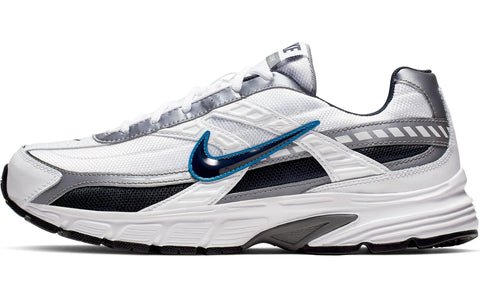 NIKE Men's Initiator Running Shoe, White/Obsidian/Metallic Cool Grey, 7.5 D(M) US